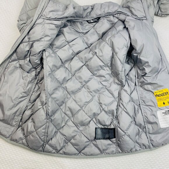 The North Face Quilted Girls Size Large 12 Gray Aconcagua Jacket Coat - Picture 4 of 9